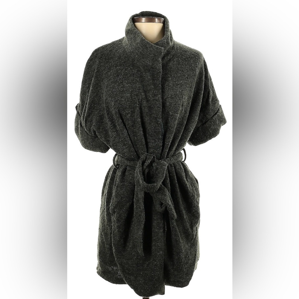 Ya Los Angeles Snap Button Turtleneck Short Sleeve Cardigan